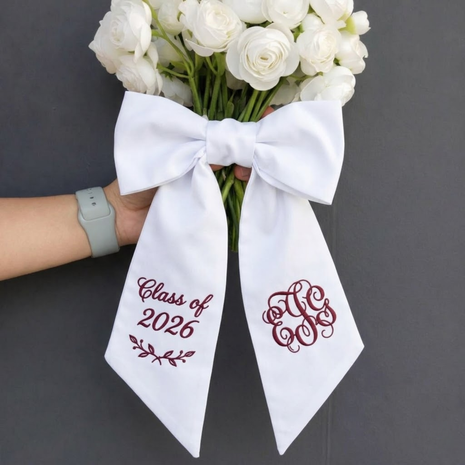 Personalized Prom Bouquet Sash Embroidered Name