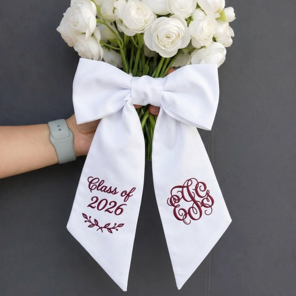 Personalized Prom Bouquet Sash Embroidered Name