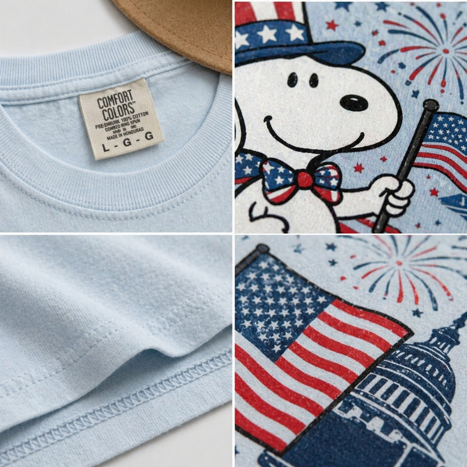 America 250th Anniversary Patriotic Dog T-shirt
