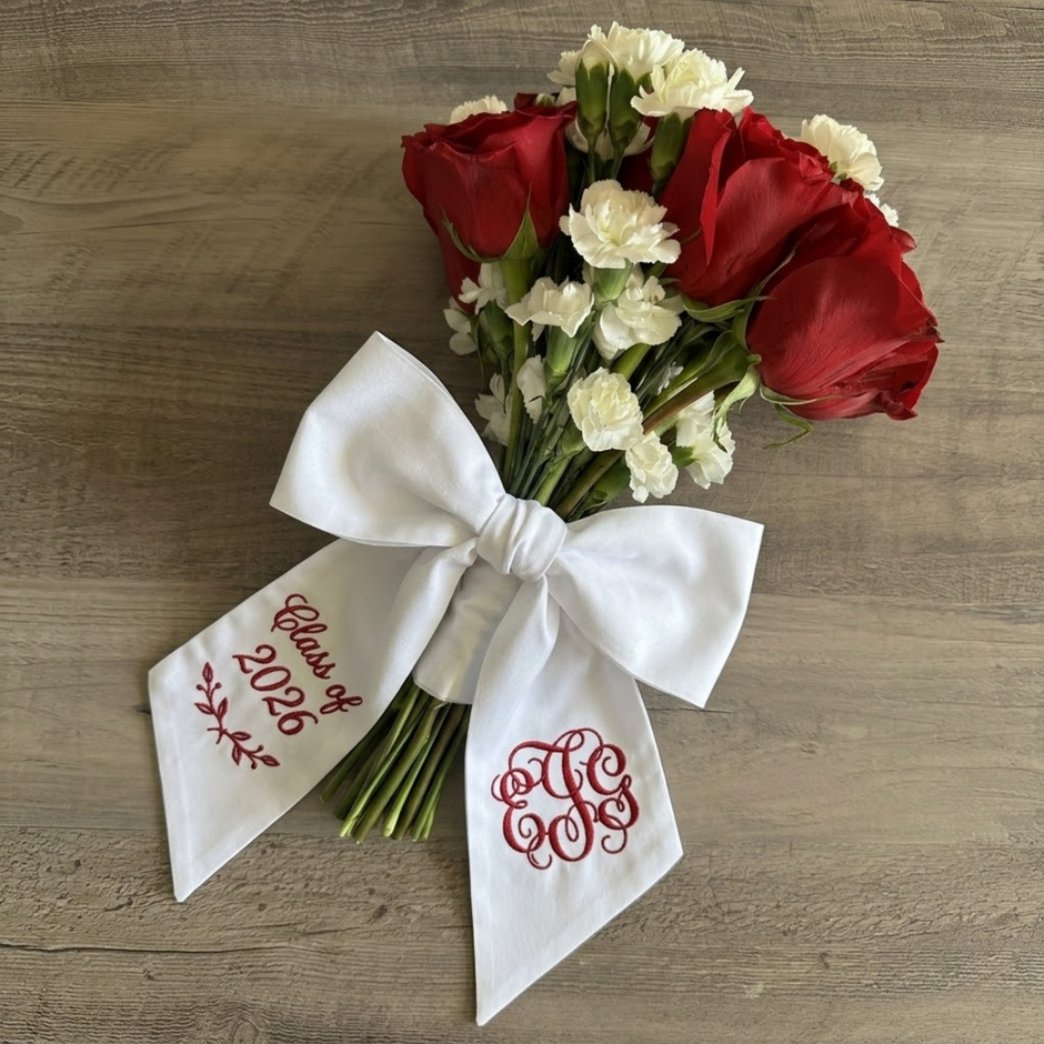 Personalized Prom Bouquet Sash Embroidered Name
