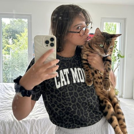PUFF Cat Mom Leopard T-shirt