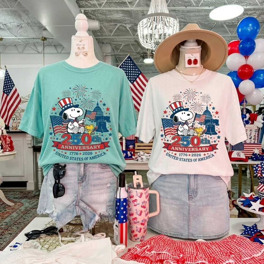 America 250th Anniversary Patriotic Dog T-shirt