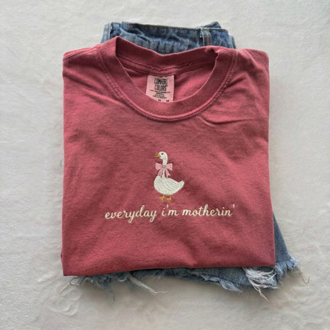 Embroidered Everyday I'm Motherin' T-shirt