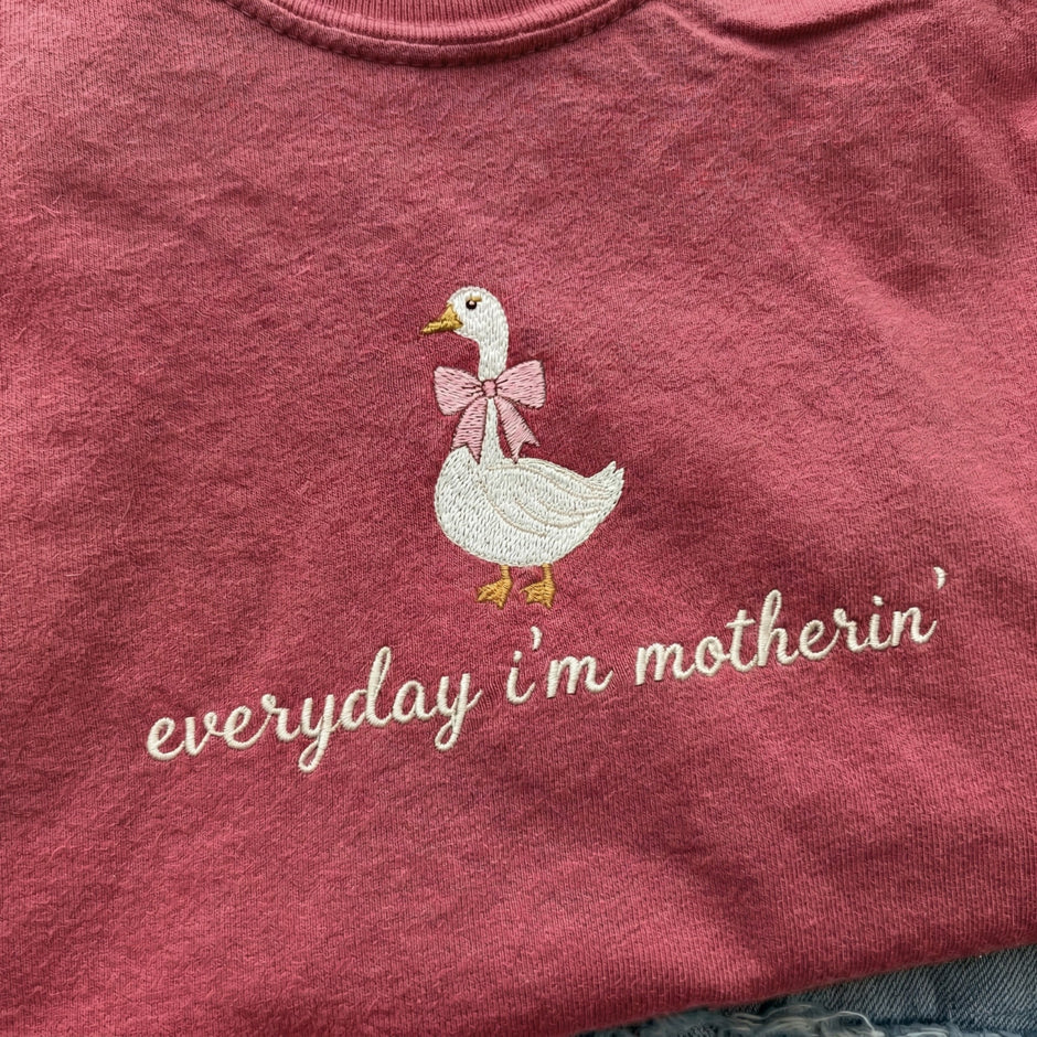 Embroidered Everyday I'm Motherin' T-shirt