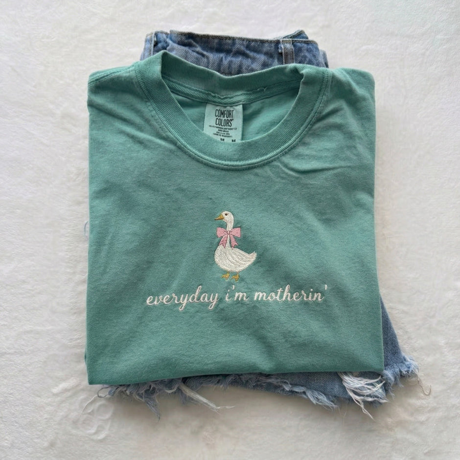 Embroidered Everyday I'm Motherin' T-shirt