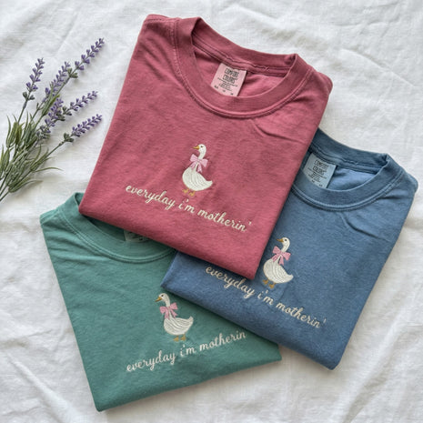 Embroidered Everyday I'm Motherin' T-shirt