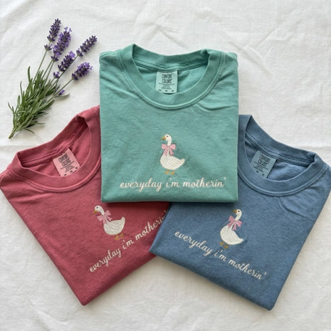 Embroidered Everyday I'm Motherin' T-shirt