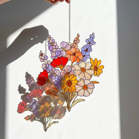 Vibrant Wildflower Acrylic Suncatcher