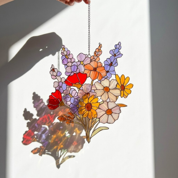 Vibrant Wildflower Acrylic Suncatcher