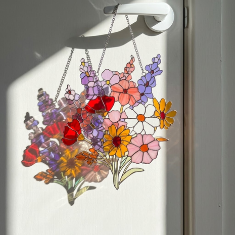 Vibrant Wildflower Acrylic Suncatcher
