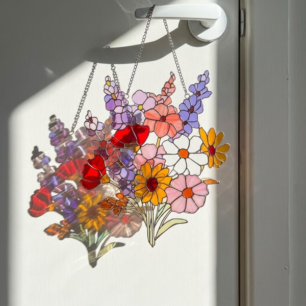 Vibrant Wildflower Acrylic Suncatcher