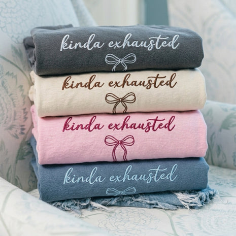 Embroidered Kinda Exhausted T-shirt