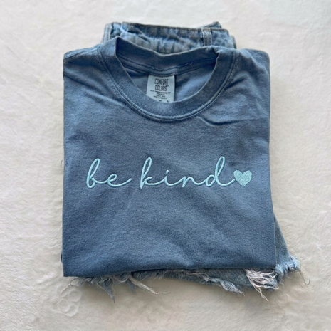 Embroidered Be Kind Comfort Colors T-shirt