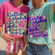 Coquette Neon Salty Moms Beach Club T-shirt