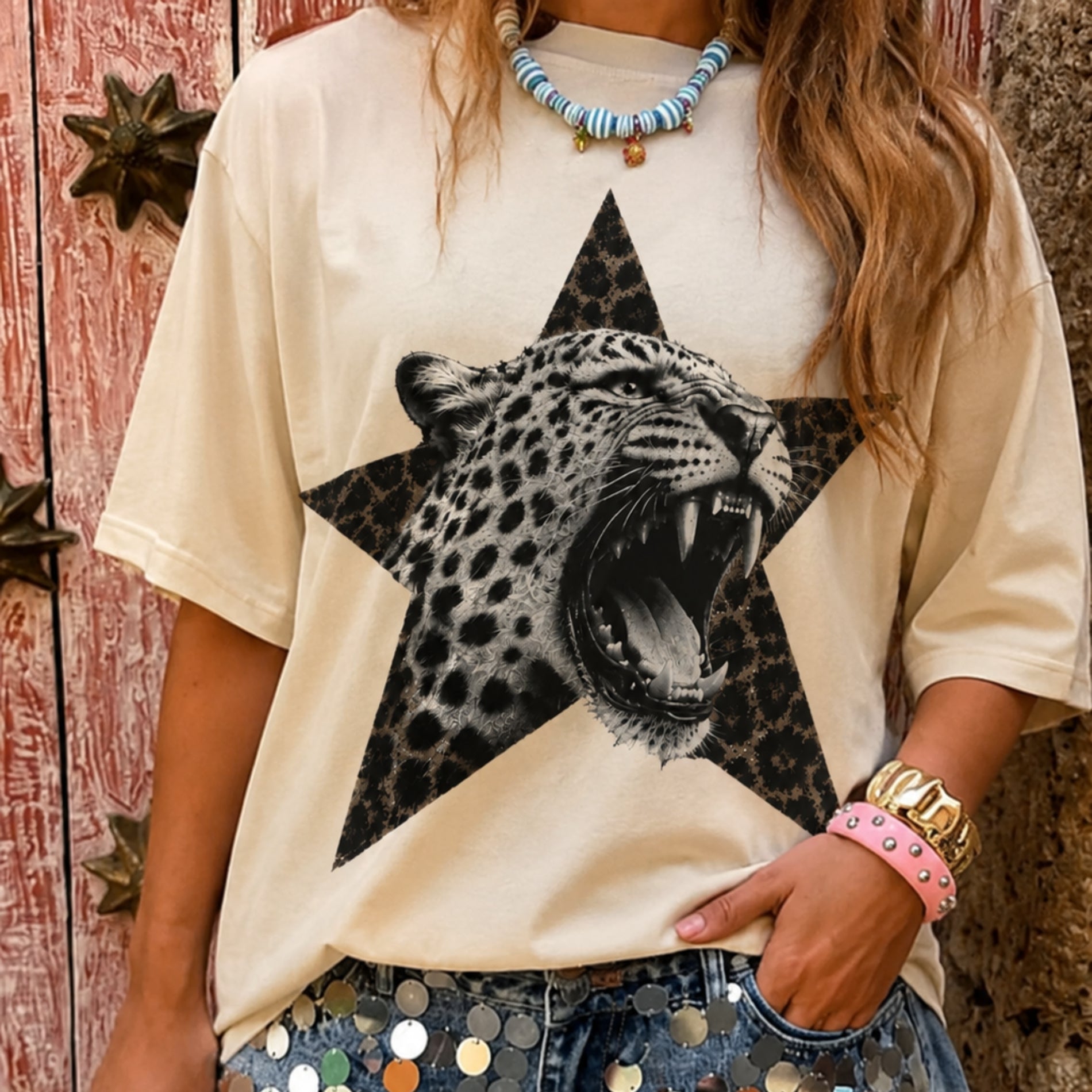 Wild Leopard Star T-Shirt