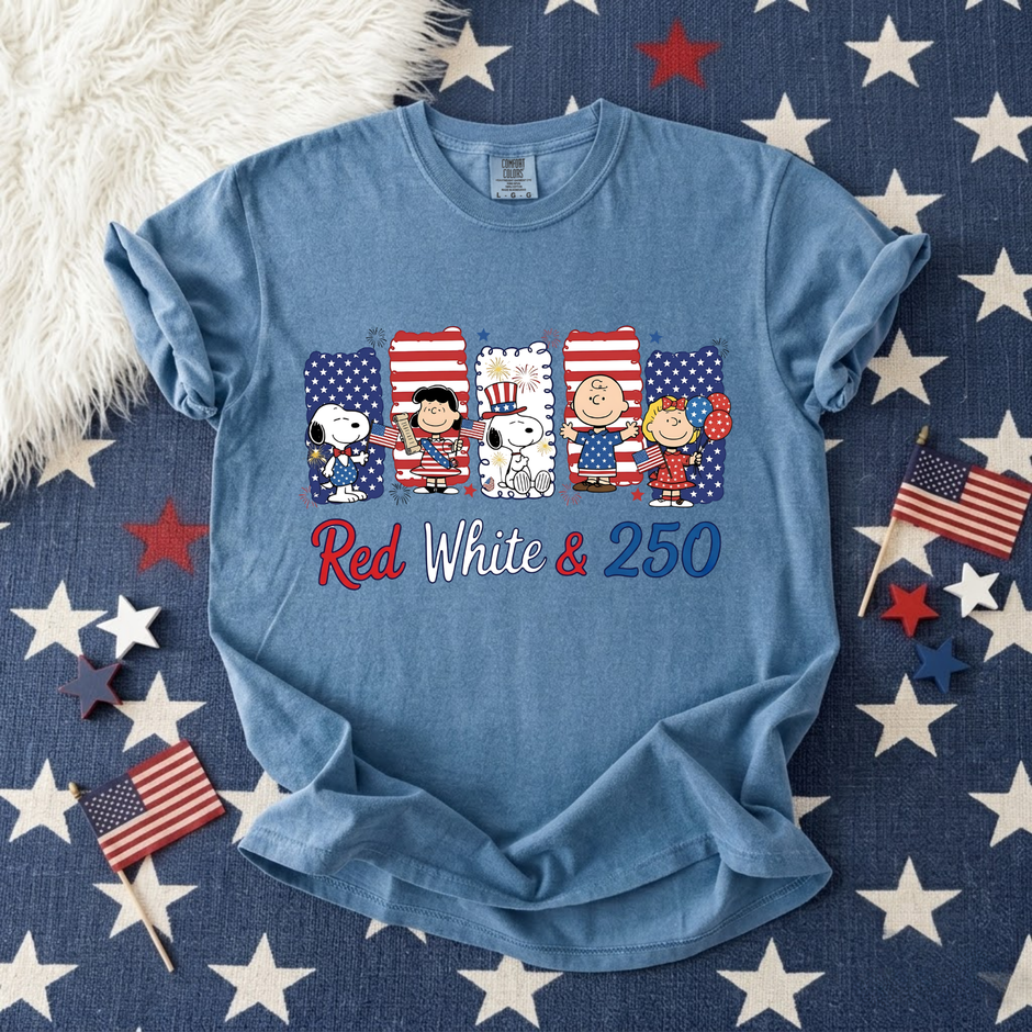 Red White and 250 Anniversary T-shirt