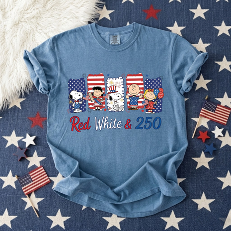 Red White and 250 Anniversary T-shirt
