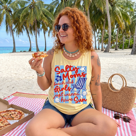 Coquette Salty Moms Beach Club Tank Top