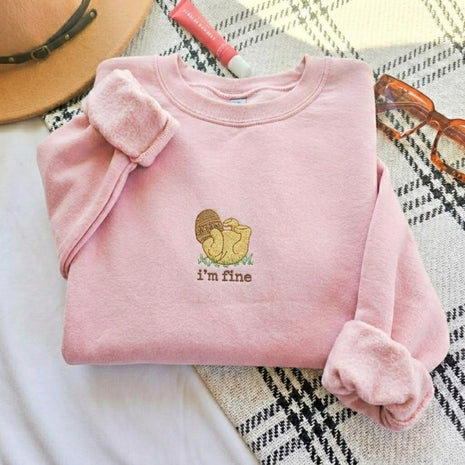 Embroidered I'm Fine Mama Bear Sweatshirt