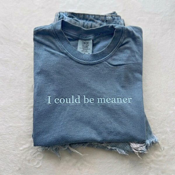 Embroidered I Could Be Meaner T-shirt