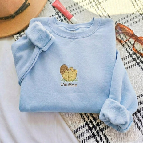 Embroidered I'm Fine Mama Bear Sweatshirt