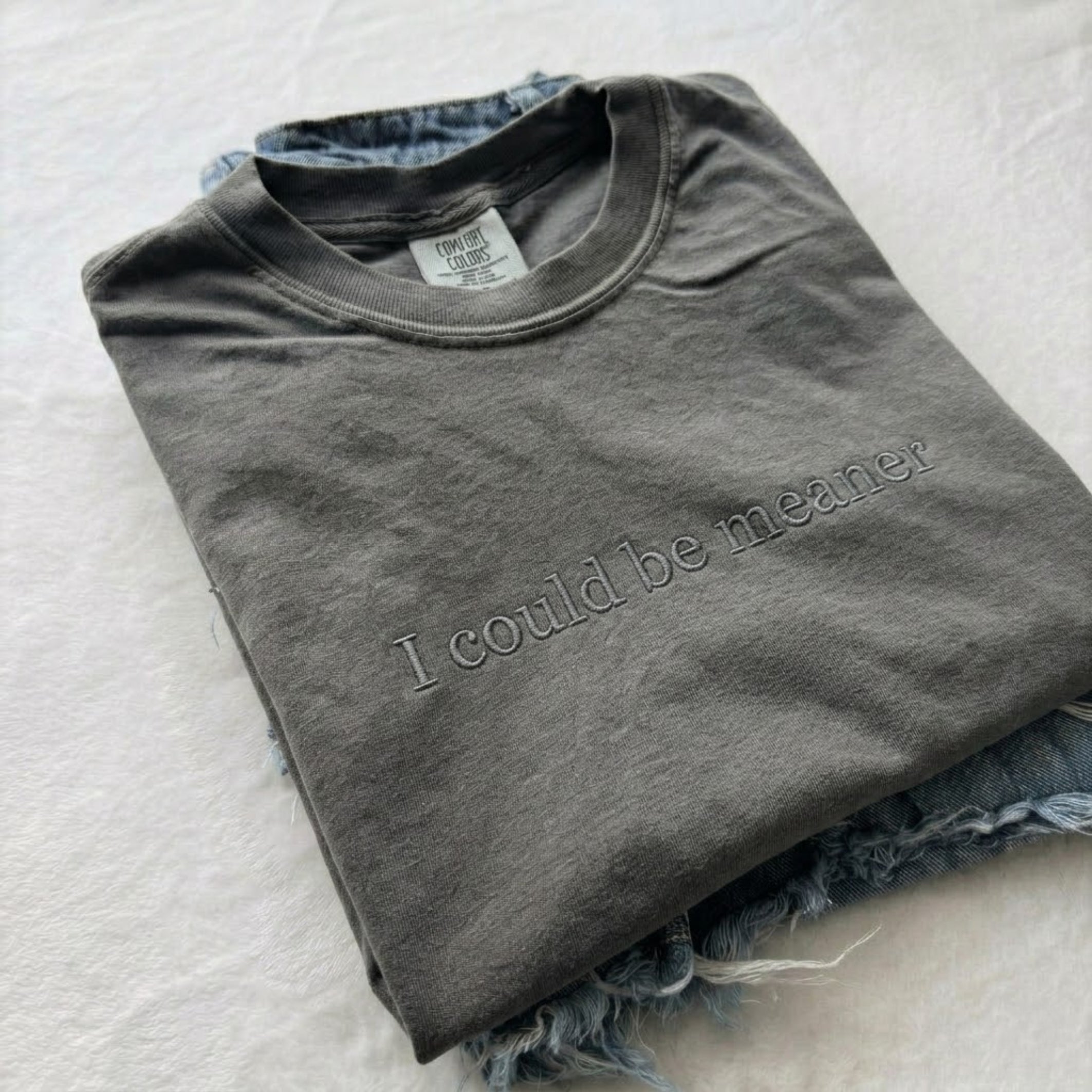 Embroidered I Could Be Meaner T-shirt