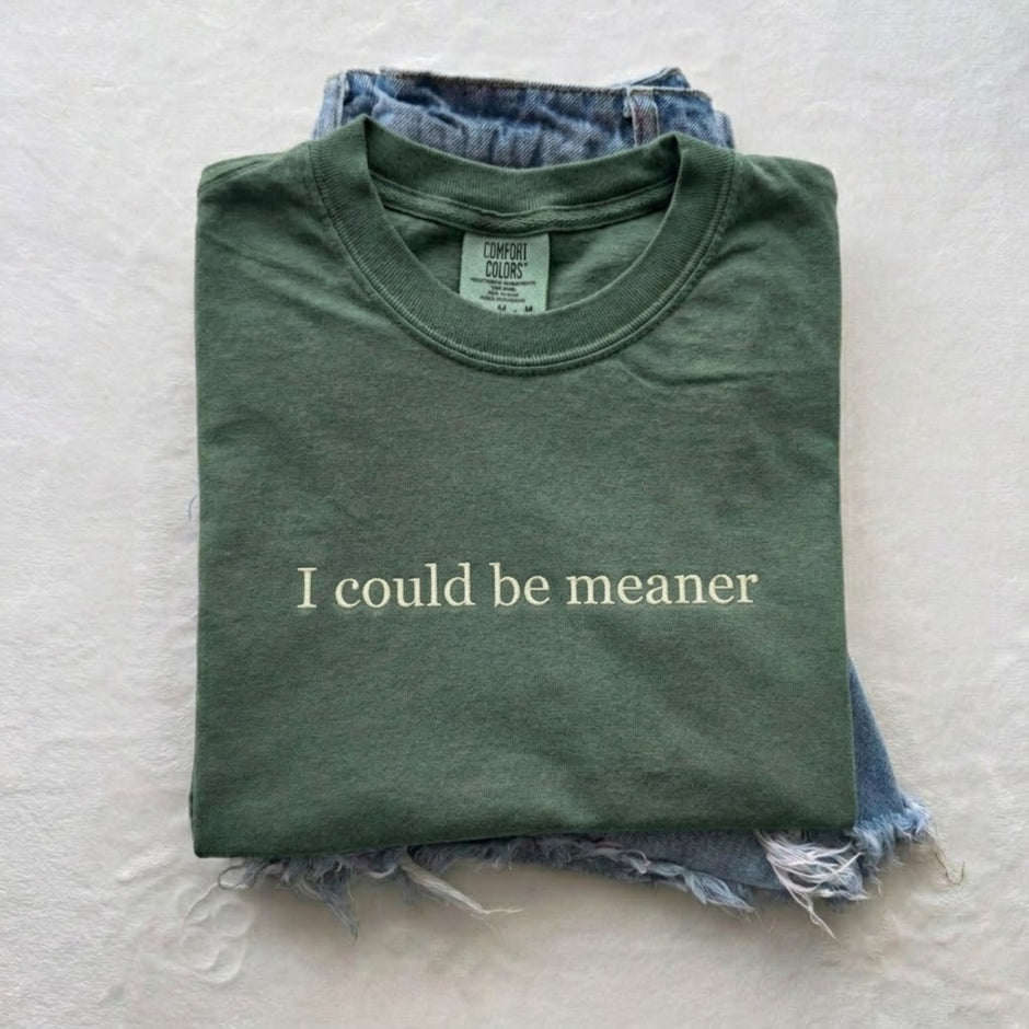 Embroidered I Could Be Meaner T-shirt