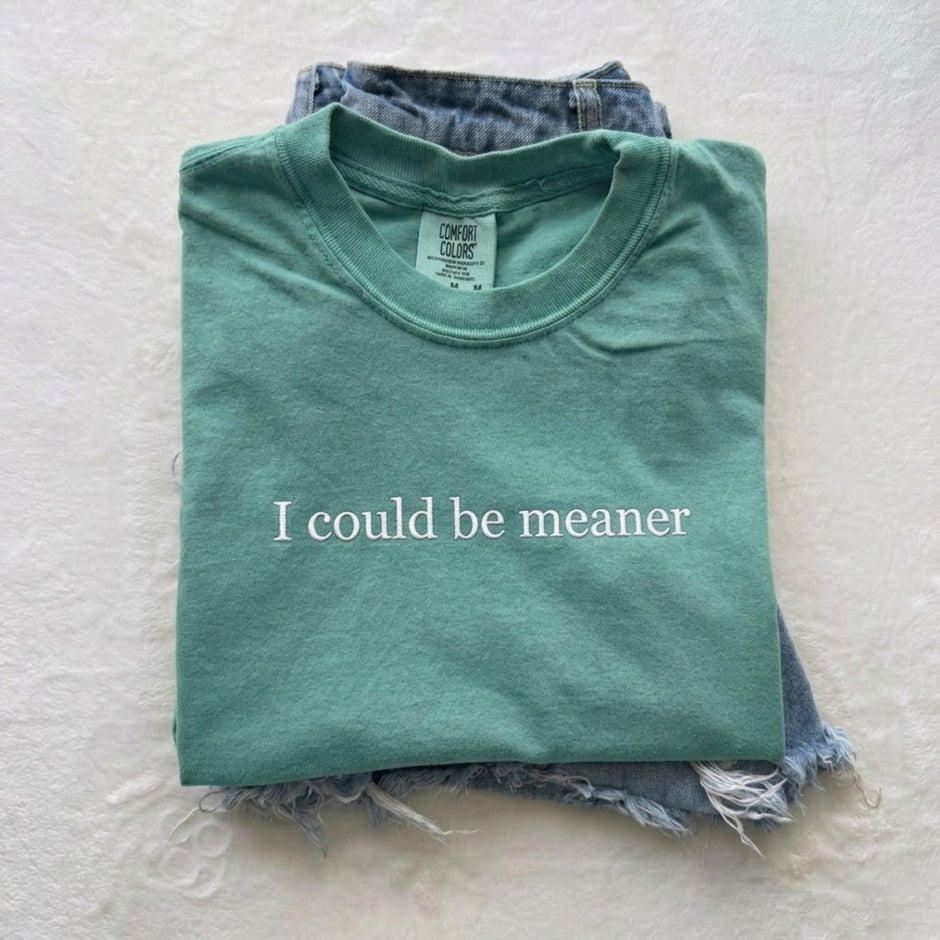Embroidered I Could Be Meaner T-shirt