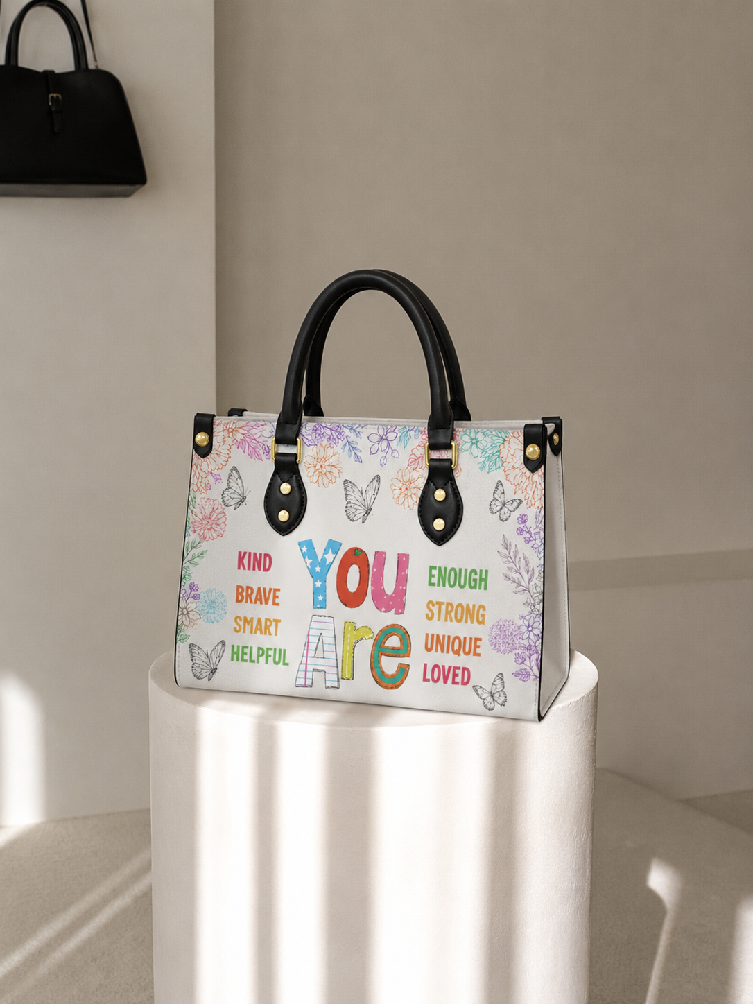 You Are Enough Inspirational Leather Handbag