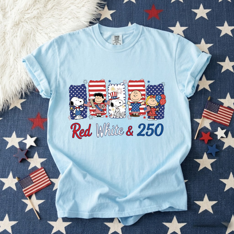 Red White and 250 Anniversary T-shirt