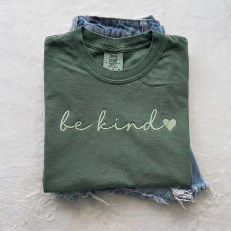 Embroidered Be Kind Comfort Colors T-shirt