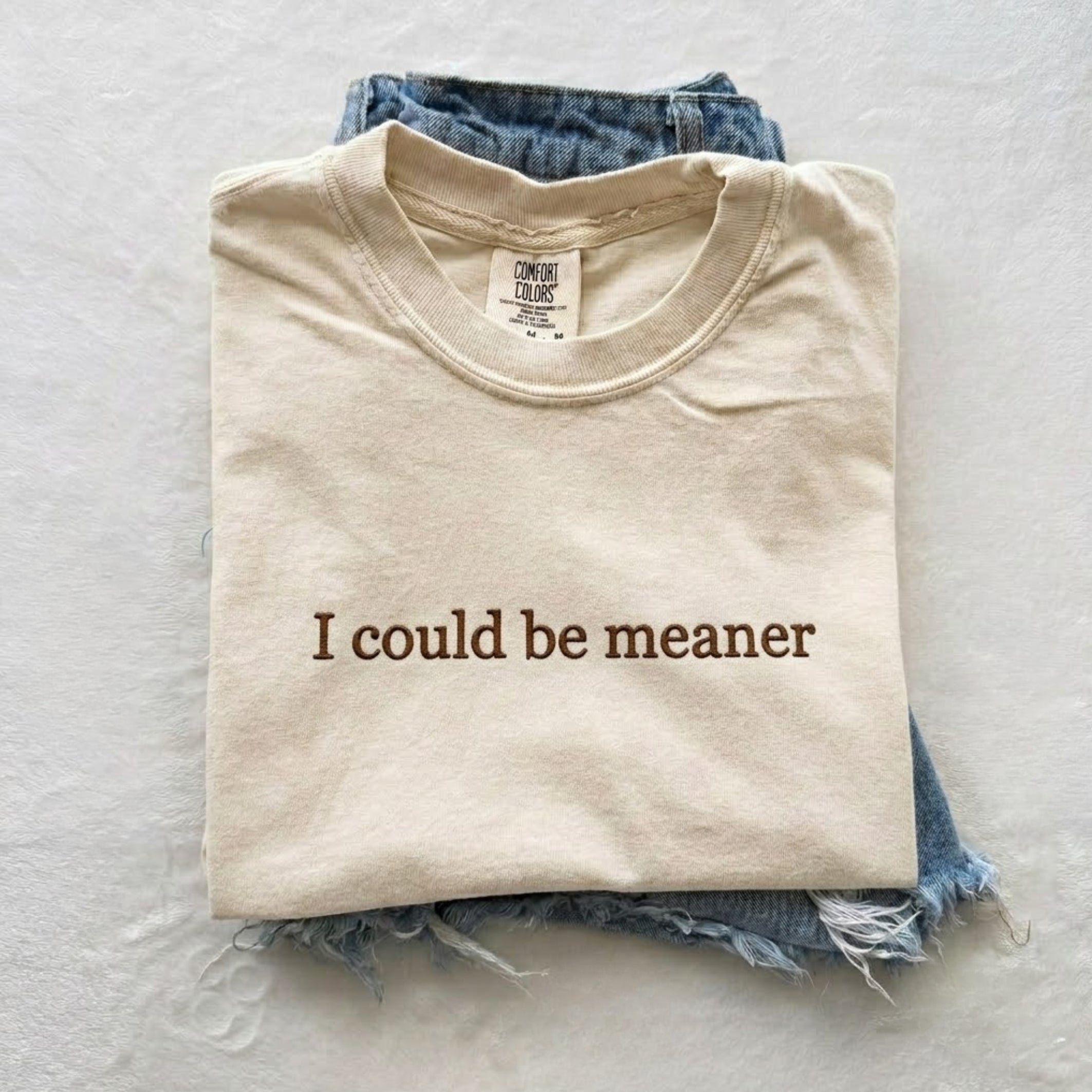 Embroidered I Could Be Meaner T-shirt