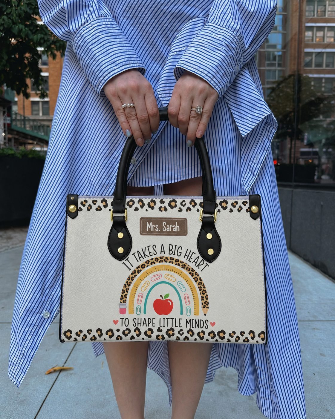 Personalized It Takes A Big Heart Teacher Handbag