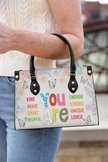 You Are Enough Inspirational Leather Handbag