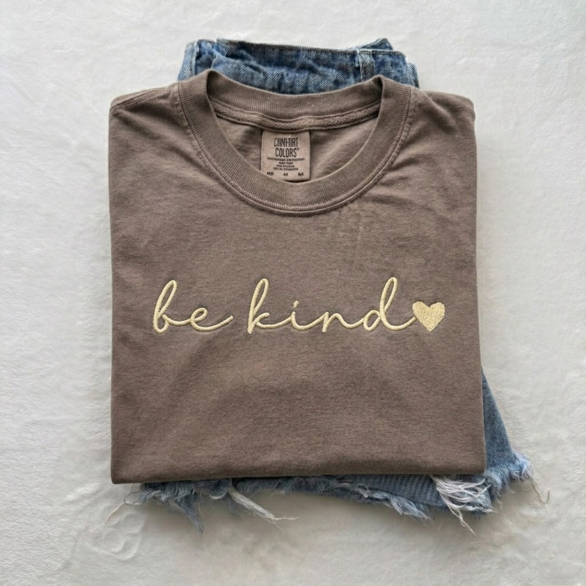 Embroidered Be Kind Comfort Colors T-shirt