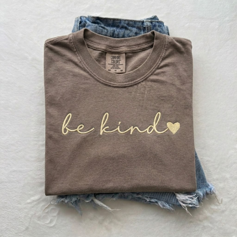 Embroidered Be Kind Comfort Colors T-shirt