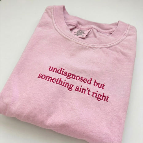 Embroidered Undiagnosed But Something Ain't Right T-shirt