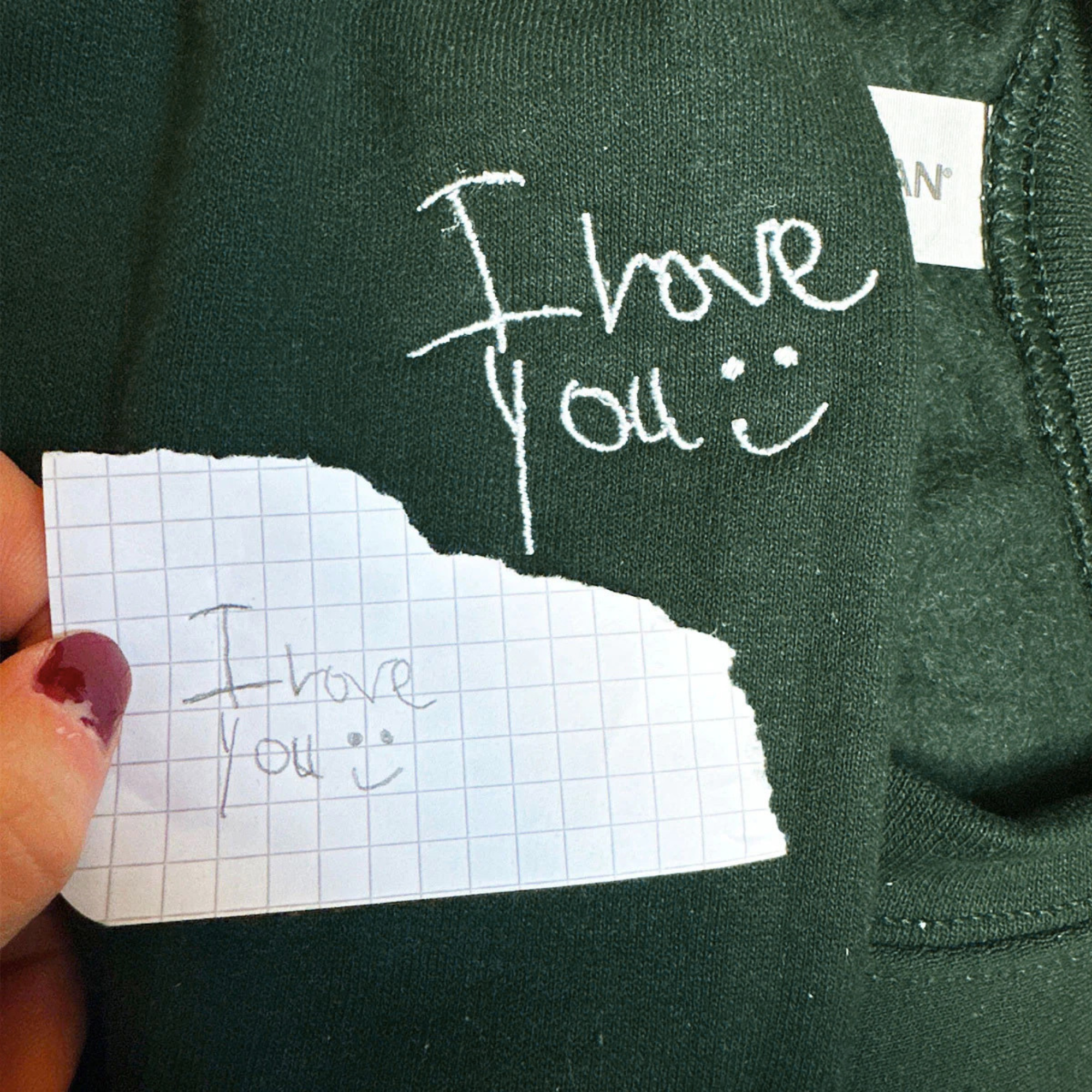 Personalized Handwriting Embroidered Sleeve Sweatshirt