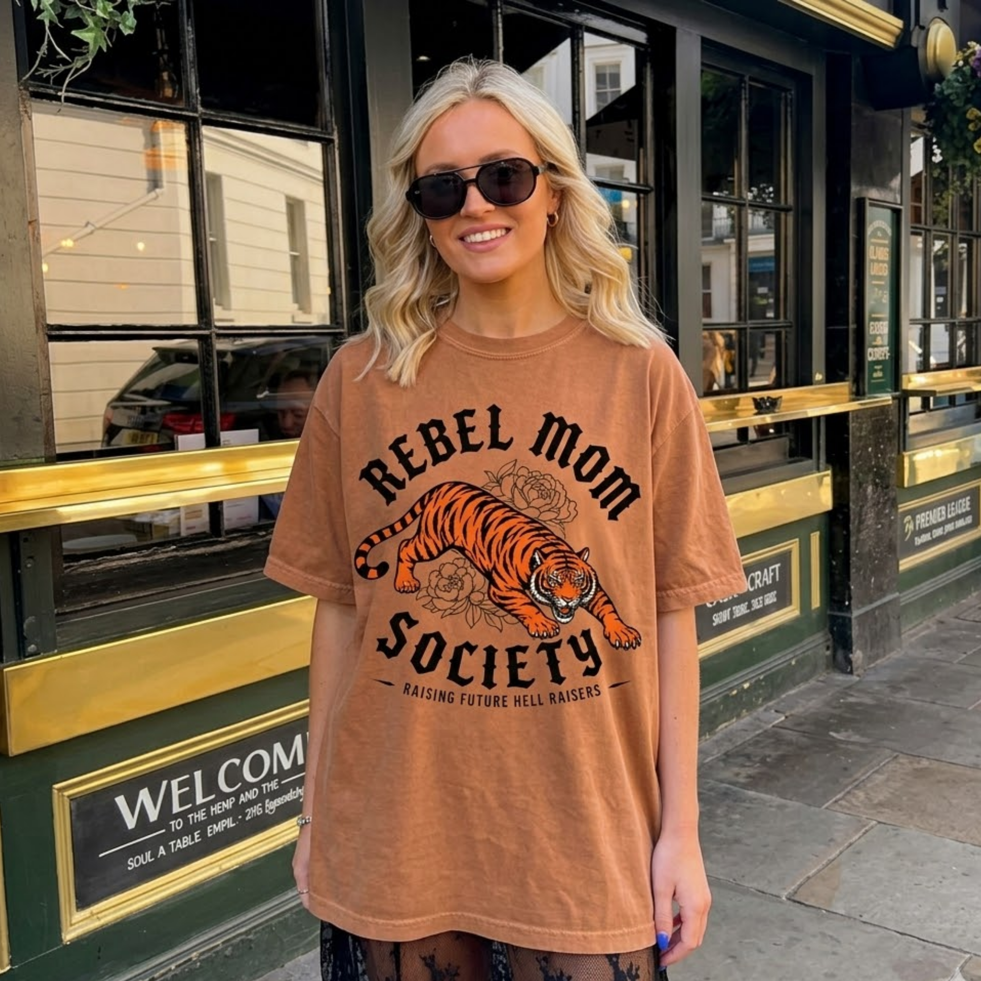 Rebel Mom Tiger Graphic Shirt