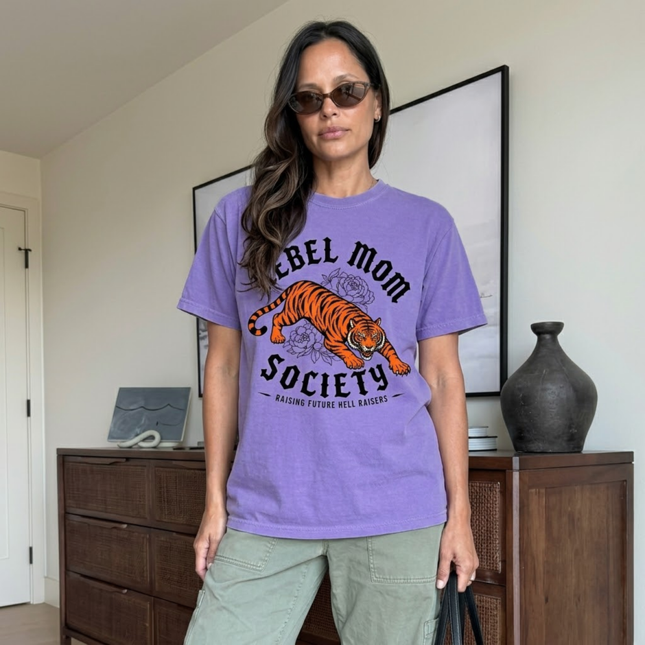 Rebel Mom Tiger Graphic Shirt