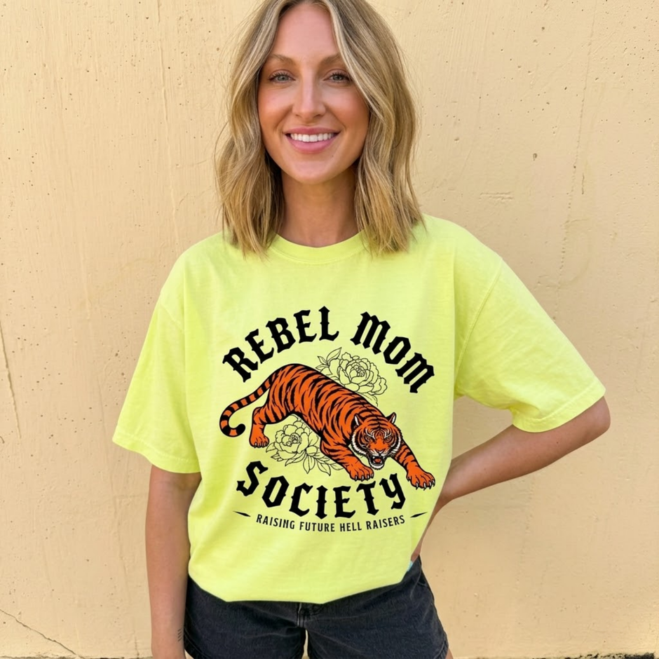 Rebel Mom Tiger Graphic Shirt