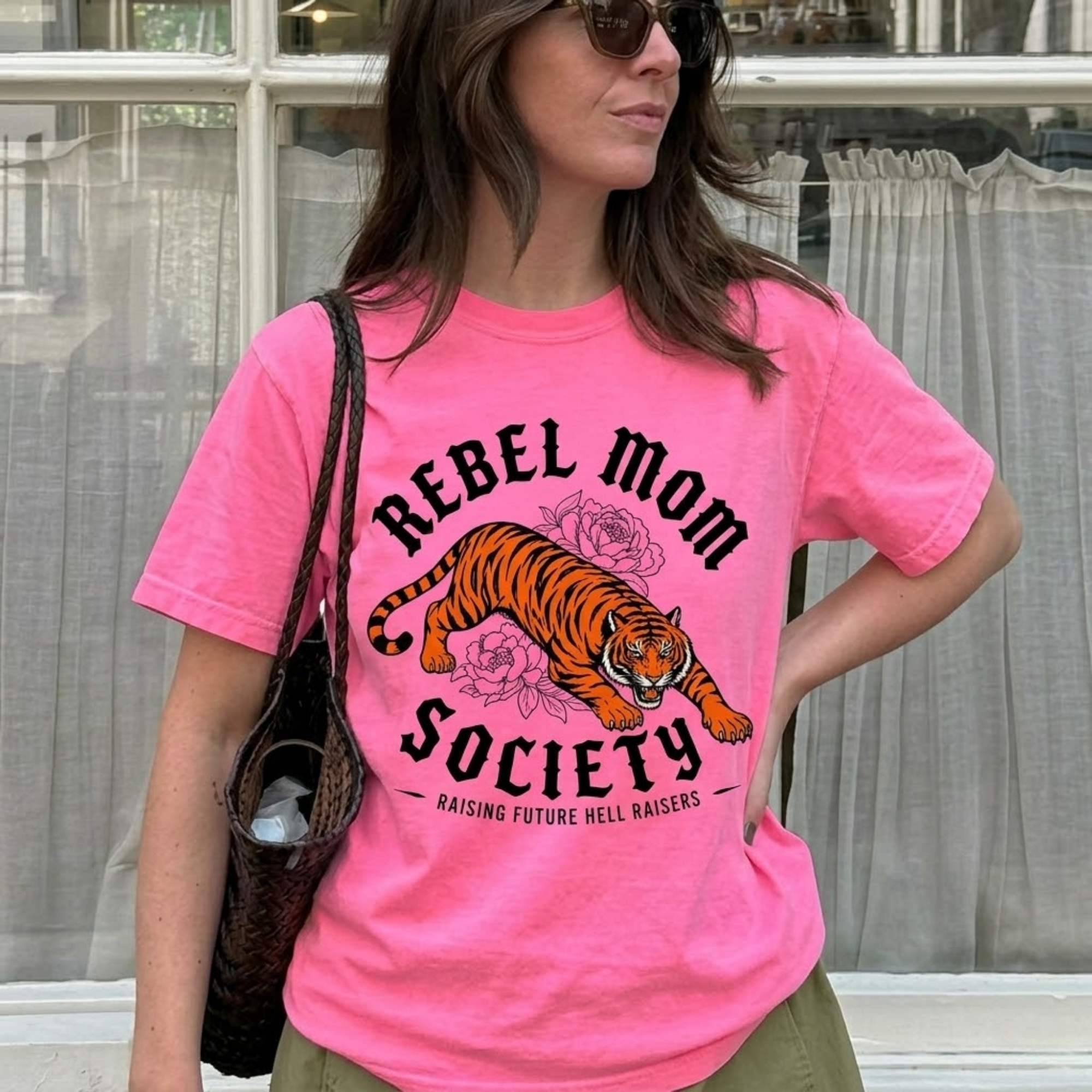 Rebel Mom Tiger Graphic Shirt