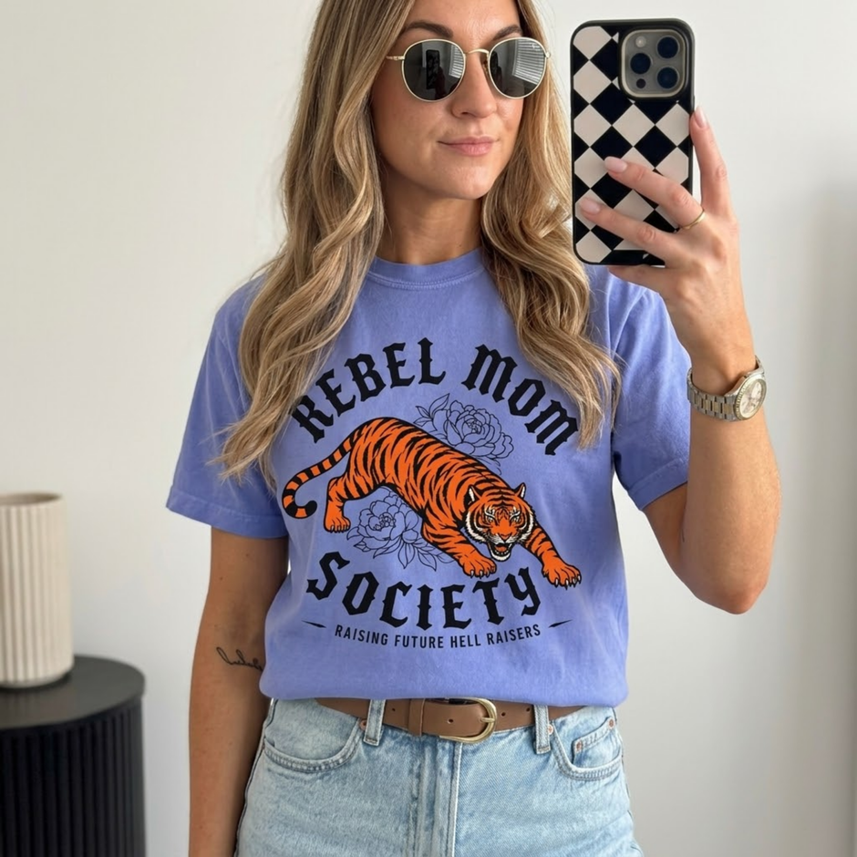Rebel Mom Tiger Graphic Shirt