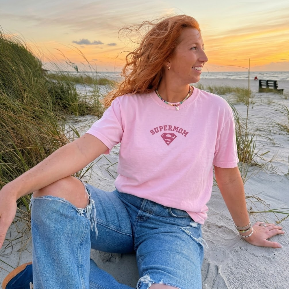 Embroidered Supermom T-shirt