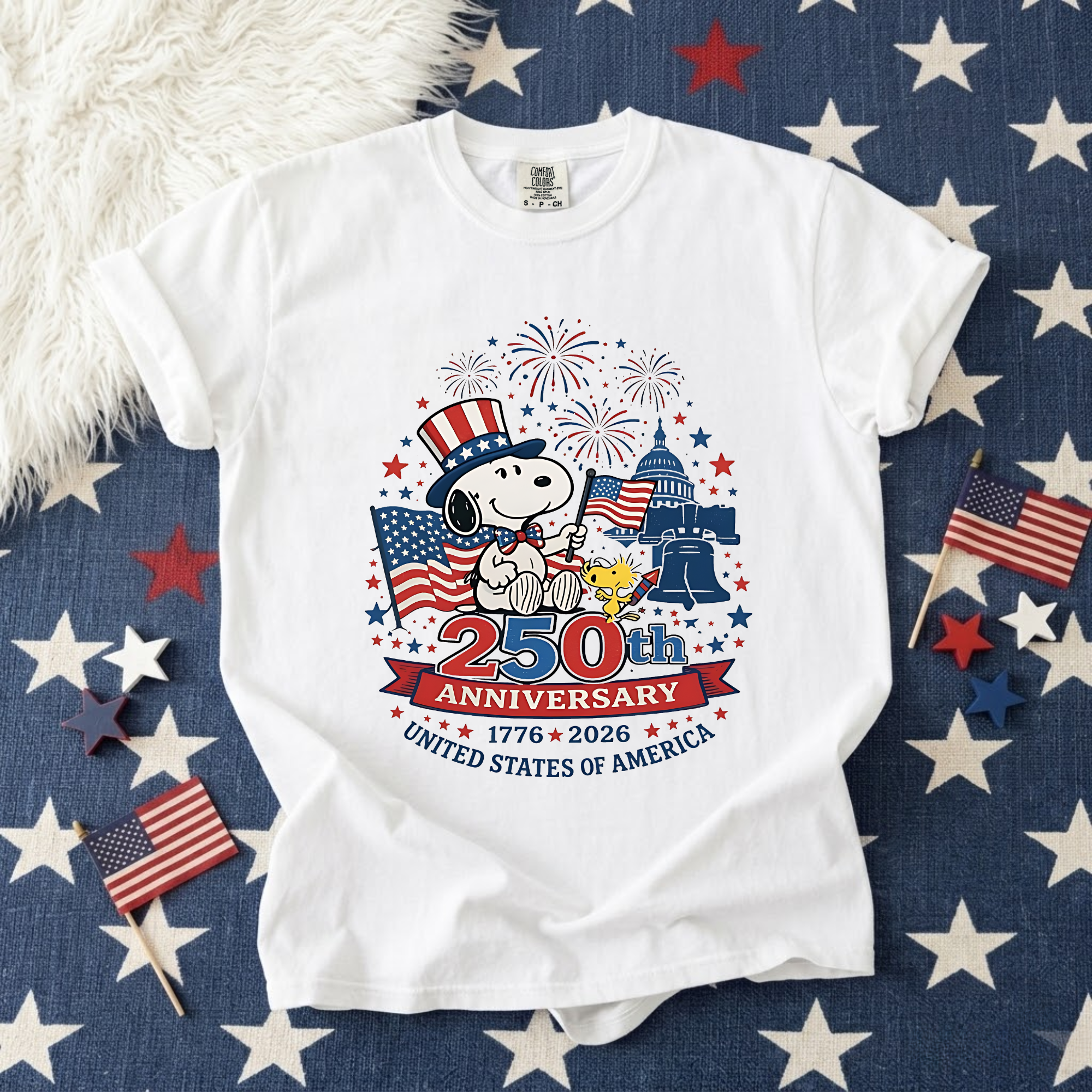 America 250th Anniversary Patriotic Dog T-shirt