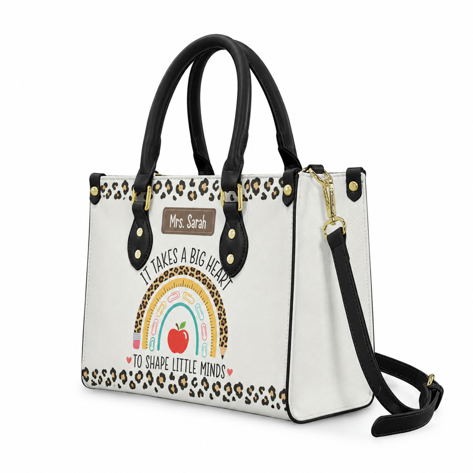 Personalized It Takes A Big Heart Teacher Handbag