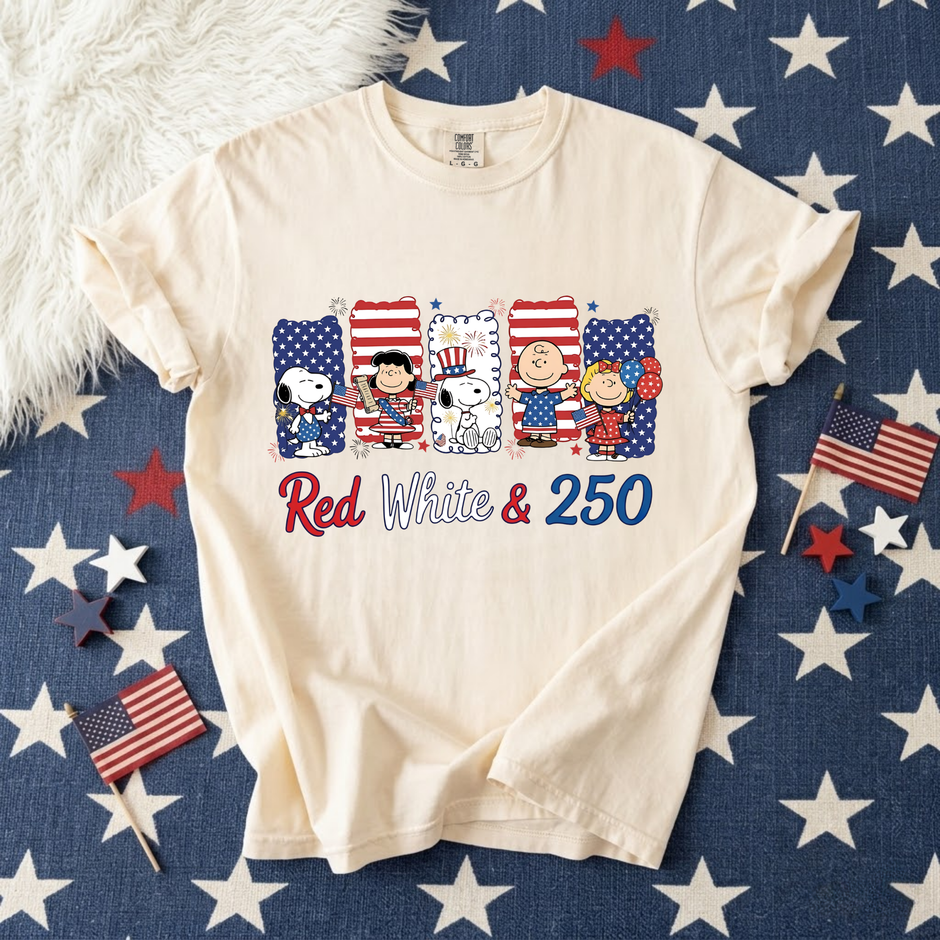 Red White and 250 Anniversary T-shirt