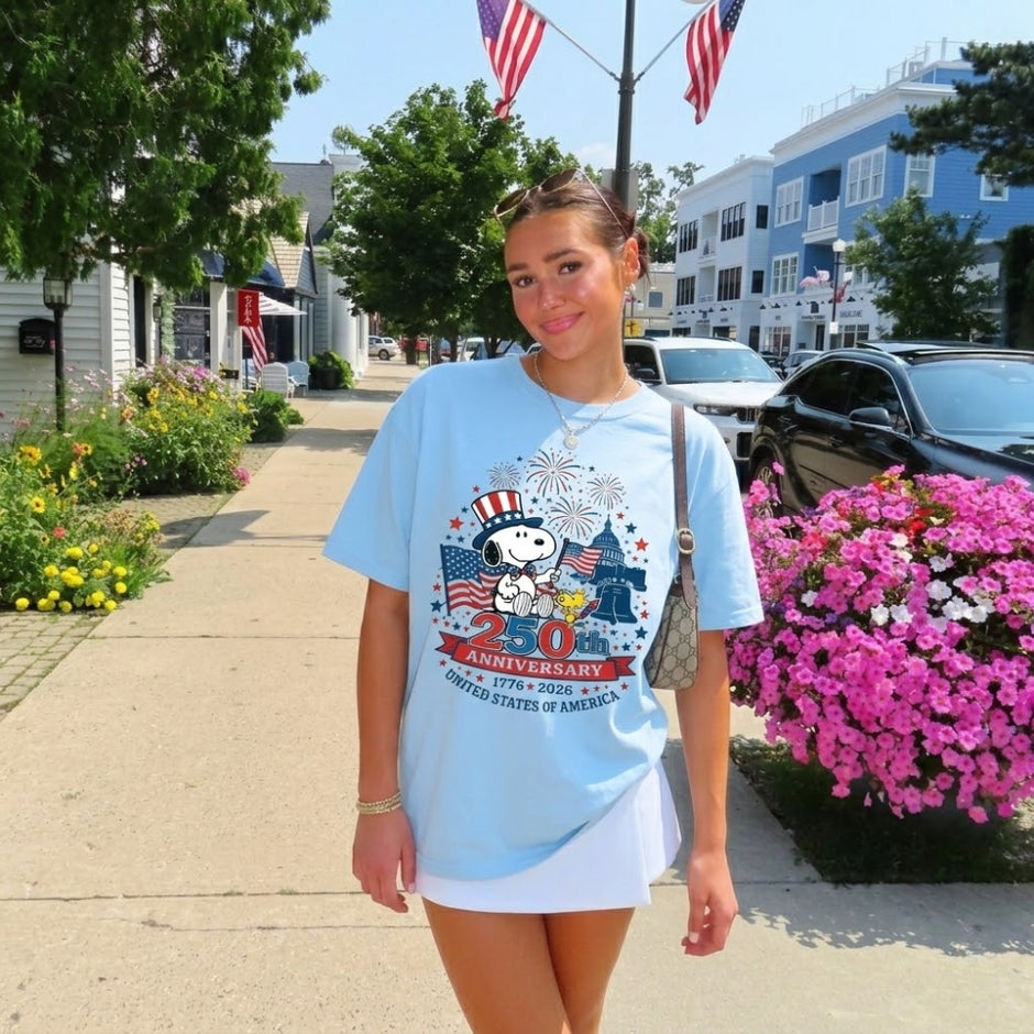 America 250th Anniversary Patriotic Dog T-shirt