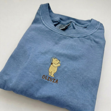 Personalized Bear Bedtime Wishes Embroidered T-shirt