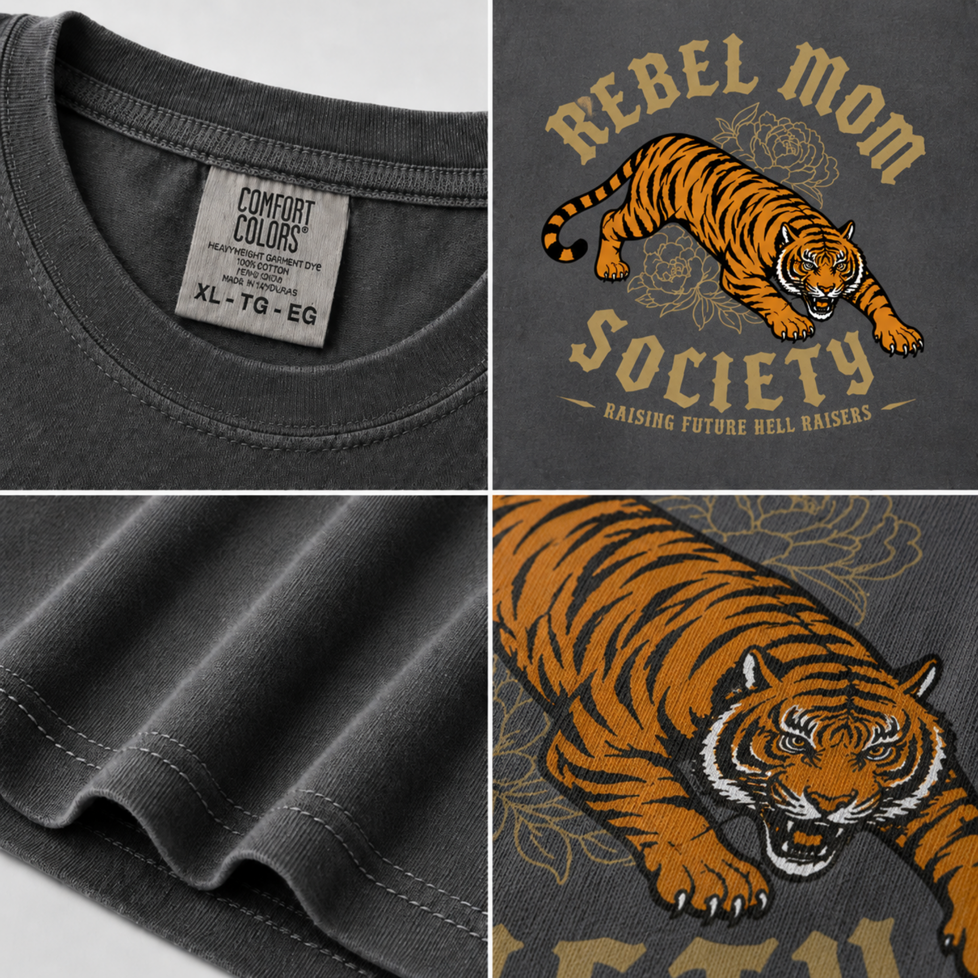 Rebel Mom Tiger Graphic Shirt